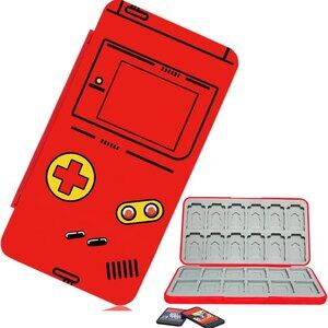 Nintendo Switch Game Card Storage Case Red Retro Kawaii